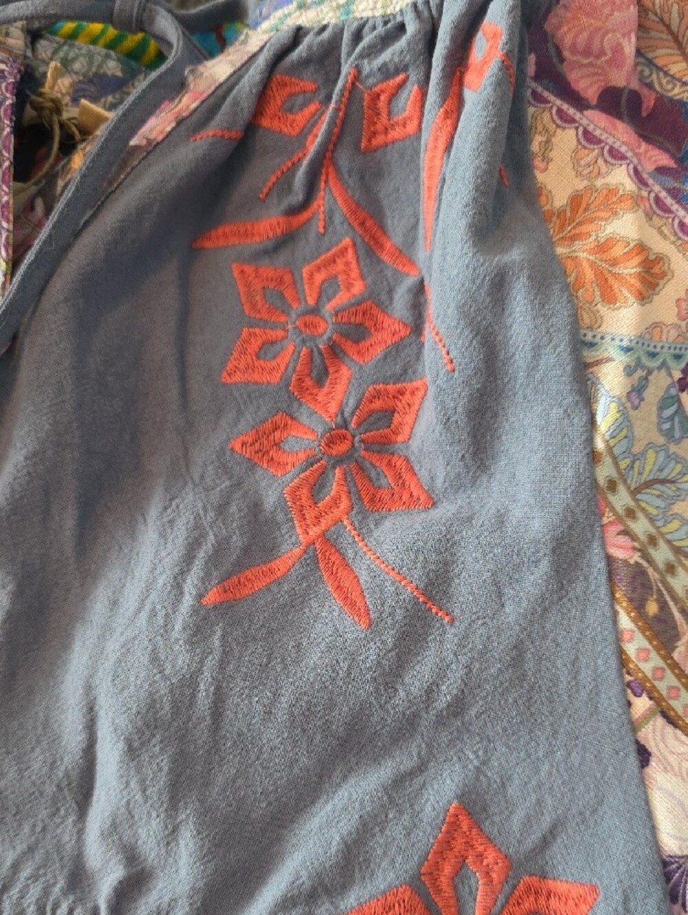 NWT Blue Velvet Medium Boho Floral Peasant Tunic Top - Picture 6 of 8